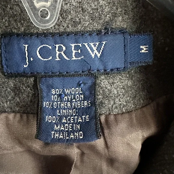 J Crew Jacket Womens Medium Gray Wool‎ Lined Coat YKK Zip Vintage Pockets - Picture 2 of 9